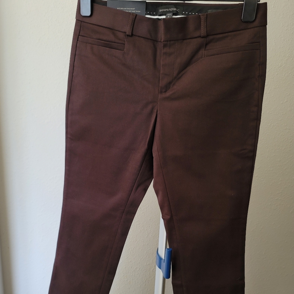 Banana Republic Mid-Rise Skinny Sloan Dress Pant in Brown 2 petite